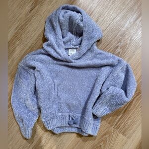 Zara Plush Light Blue Hooded Sweater